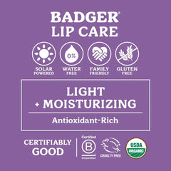 Badger Tangerine Breeze lip balm tube evokes bright flavor with silky finish.