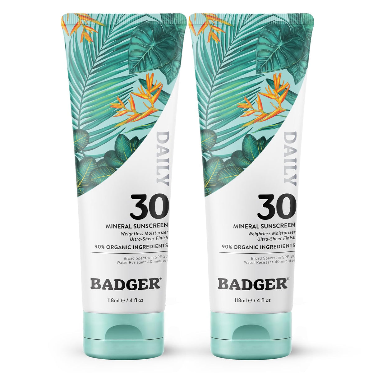 Badger Mineral Daily Sunscreen bottle demonstrates lightweight daily protection for sensitive skin