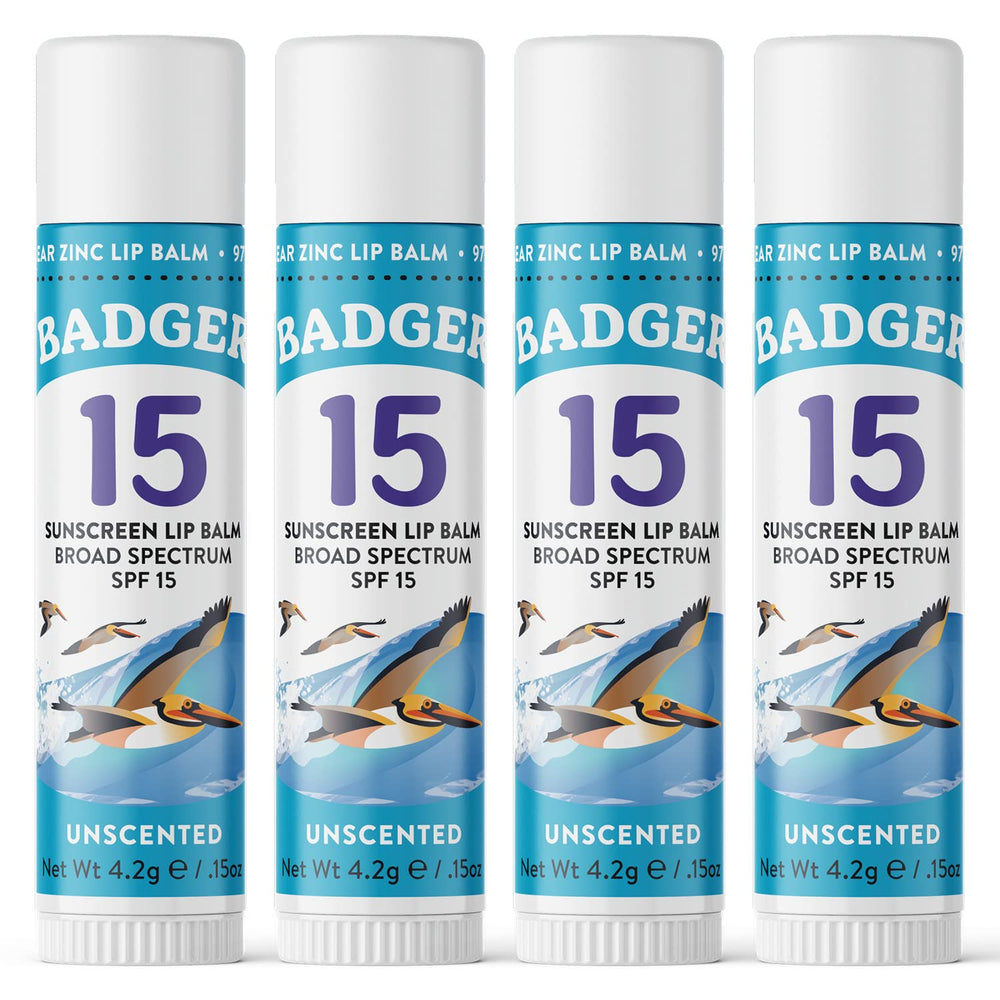 Badger mineral sunscreen lip balm SPF15 pack-front for on-the-go lip protection.