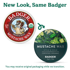 Badger Mustache Wax organic ingredients like shea butter for nourishing care