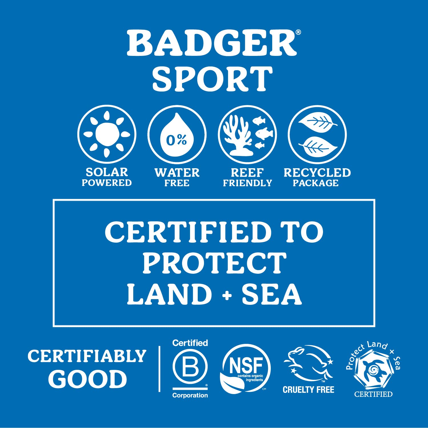 Badger reef-safe SPF 40 label close-up highlighting reef-friendly claim.
