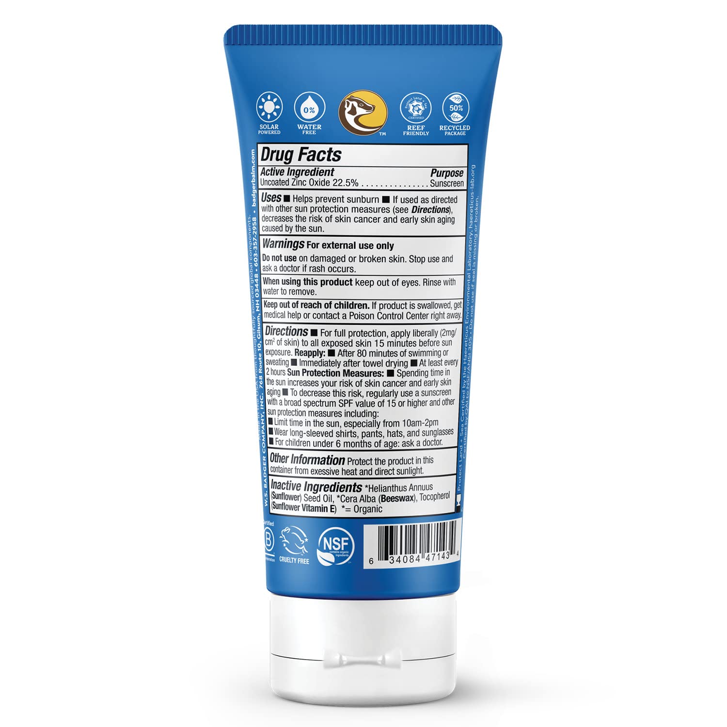 Badger reef-safe sunscreen unscented, applying on hand demo for easy coverage.