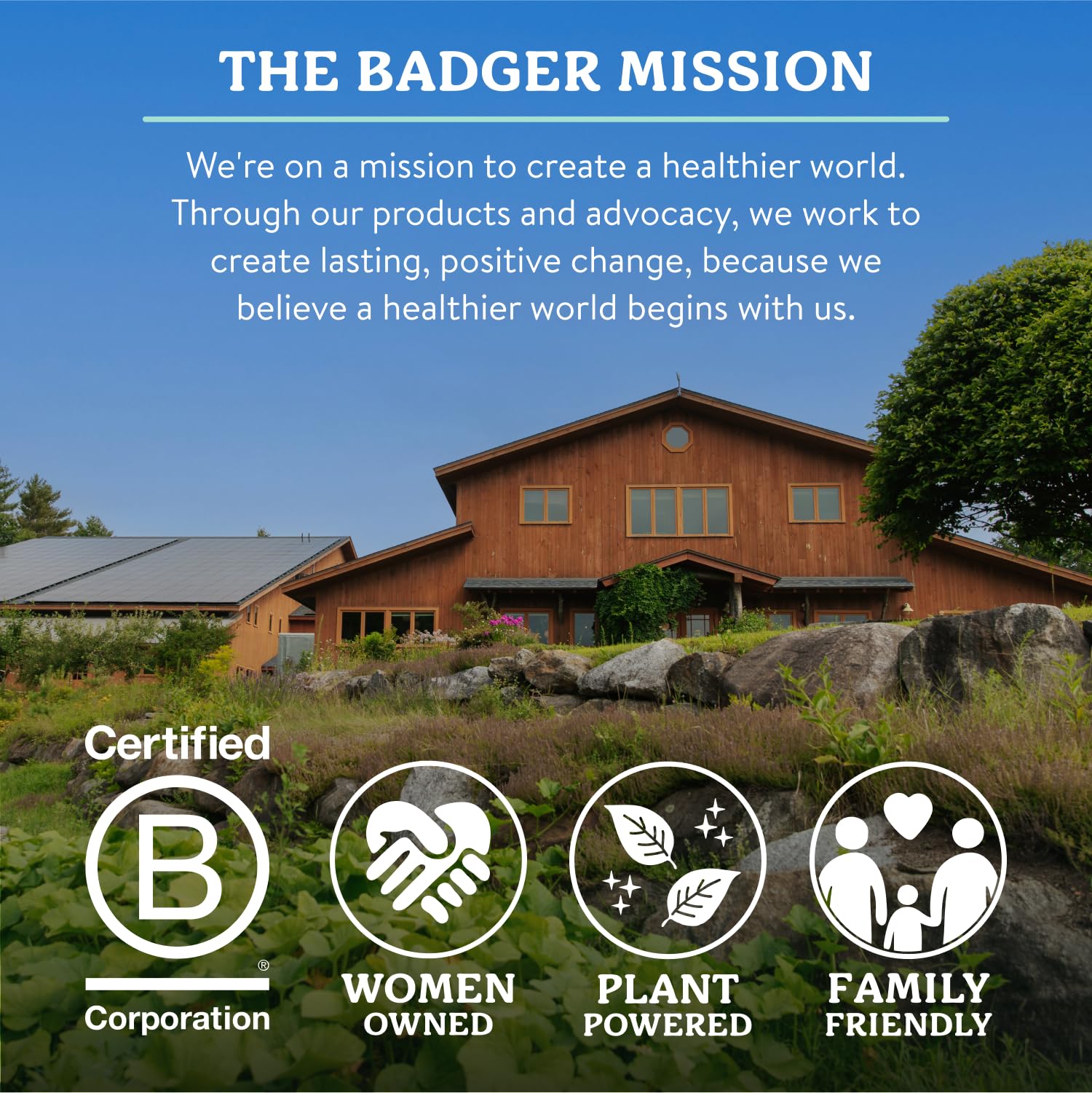 Badger Rose Face Cleansing Oil in a recyclable glass bottle with solar-powered production.