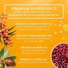 Badger Seabuckthorn Face Oil texture for midweight hydration and quick absorption.