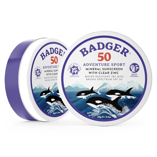 Badger sunscreen being applied to skin during outdoor activity