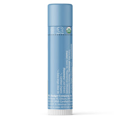 Badger Unscented Classic Lip Balm open-tube shows easy, silky glide for on-the-go moisture.