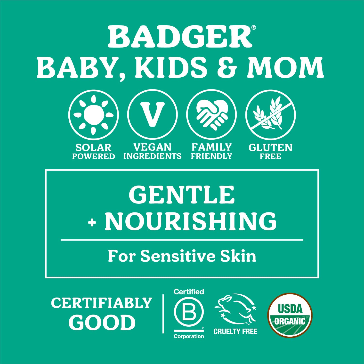 Badger vegan cruelty-free badge on packaging