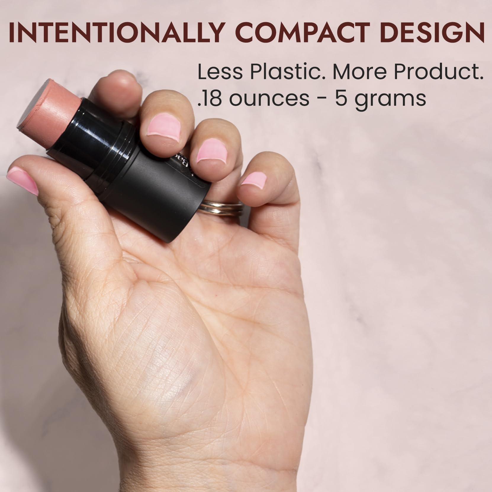 BaeBlu Organic Blush Tube Rose lips use for subtle tint.