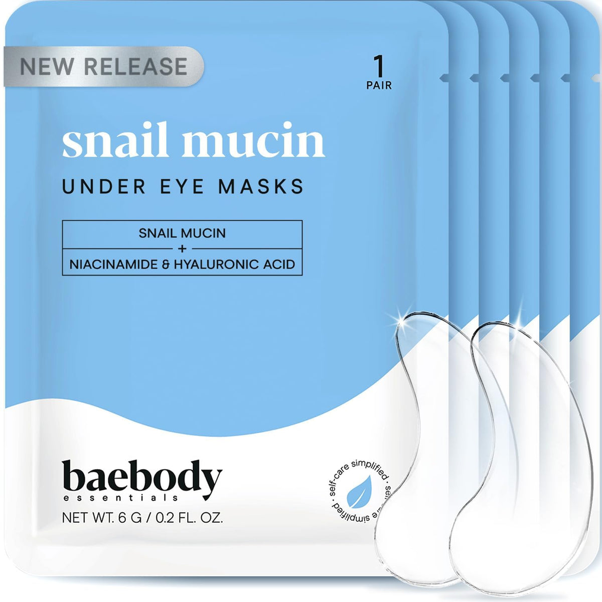 Baebody advanced snail mucin under-eye patches in a pack for deep hydration
