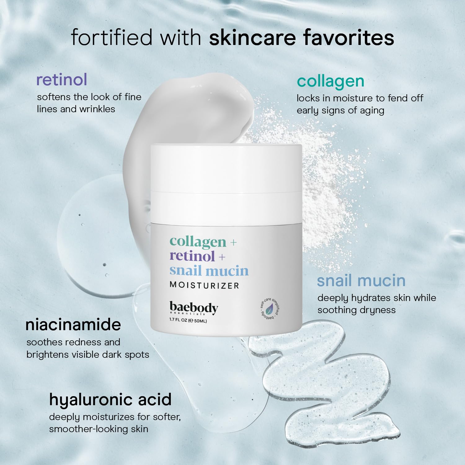Baebody moisturizer applying on skin shows easy absorption and a smooth finish