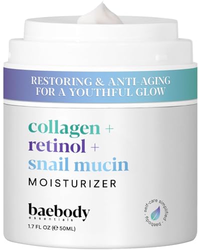 Baebody Collagen Retinol Snail Mucin moisturizer bottle shows premium packaging for daily anti-aging hydration