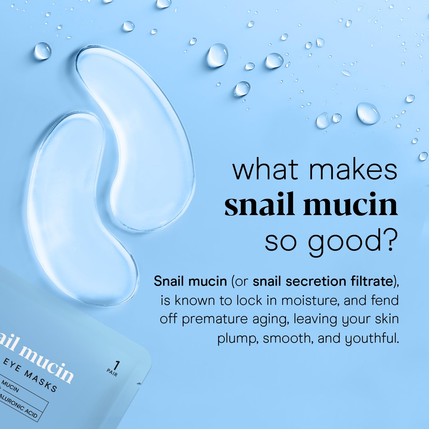 Baebody hyaluronic acid under-eye patches delivering hydrated, plumped under-eye area