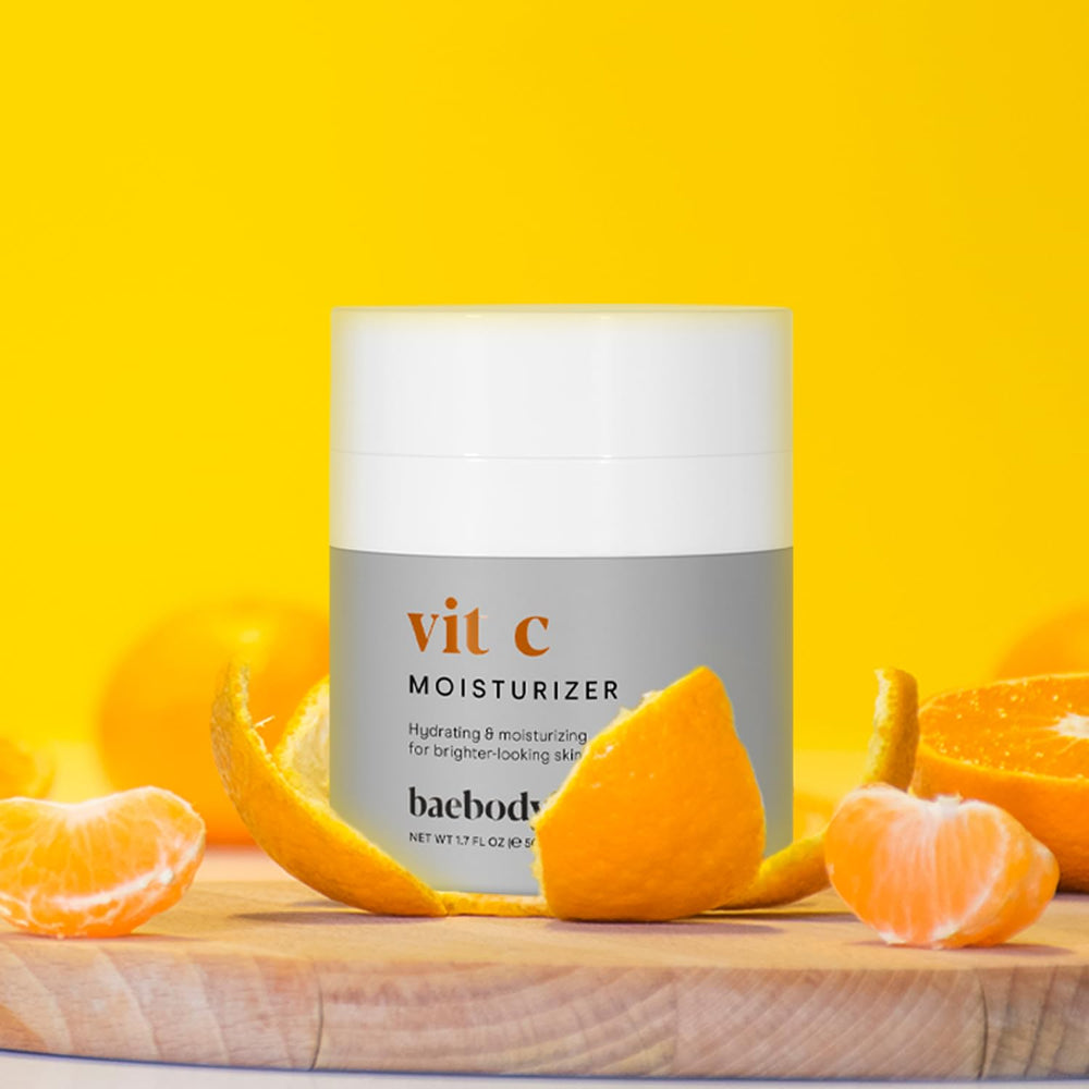 Baebody moisturizer texture closeup communicates lightweight feel ideal for morning routines.