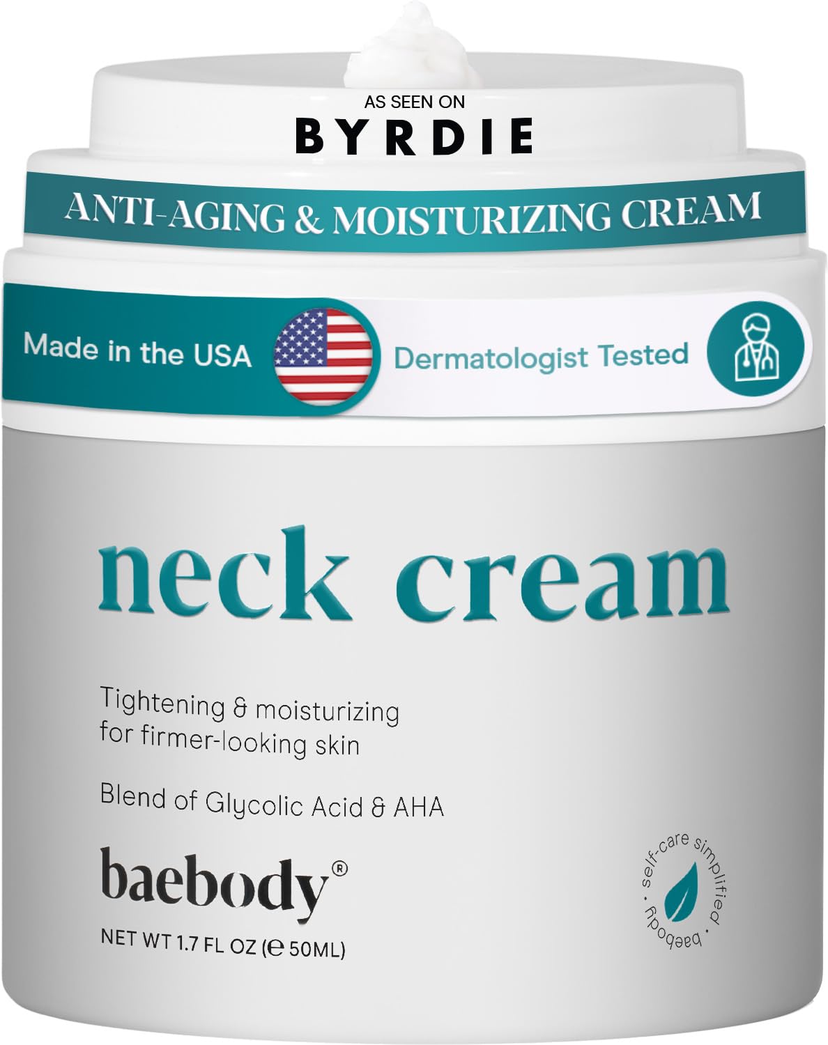 Baebody neck cream pump dispenser enables hygienic, controlled application.