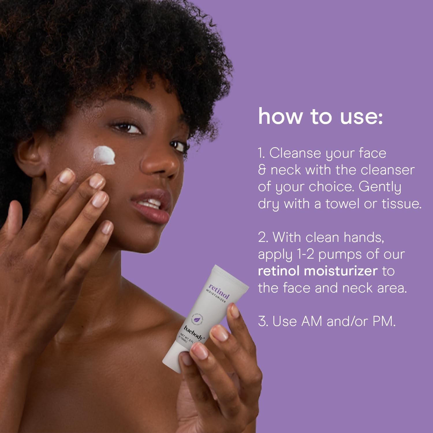 Baebody Retinol Cream in night routine setup with gentle glow