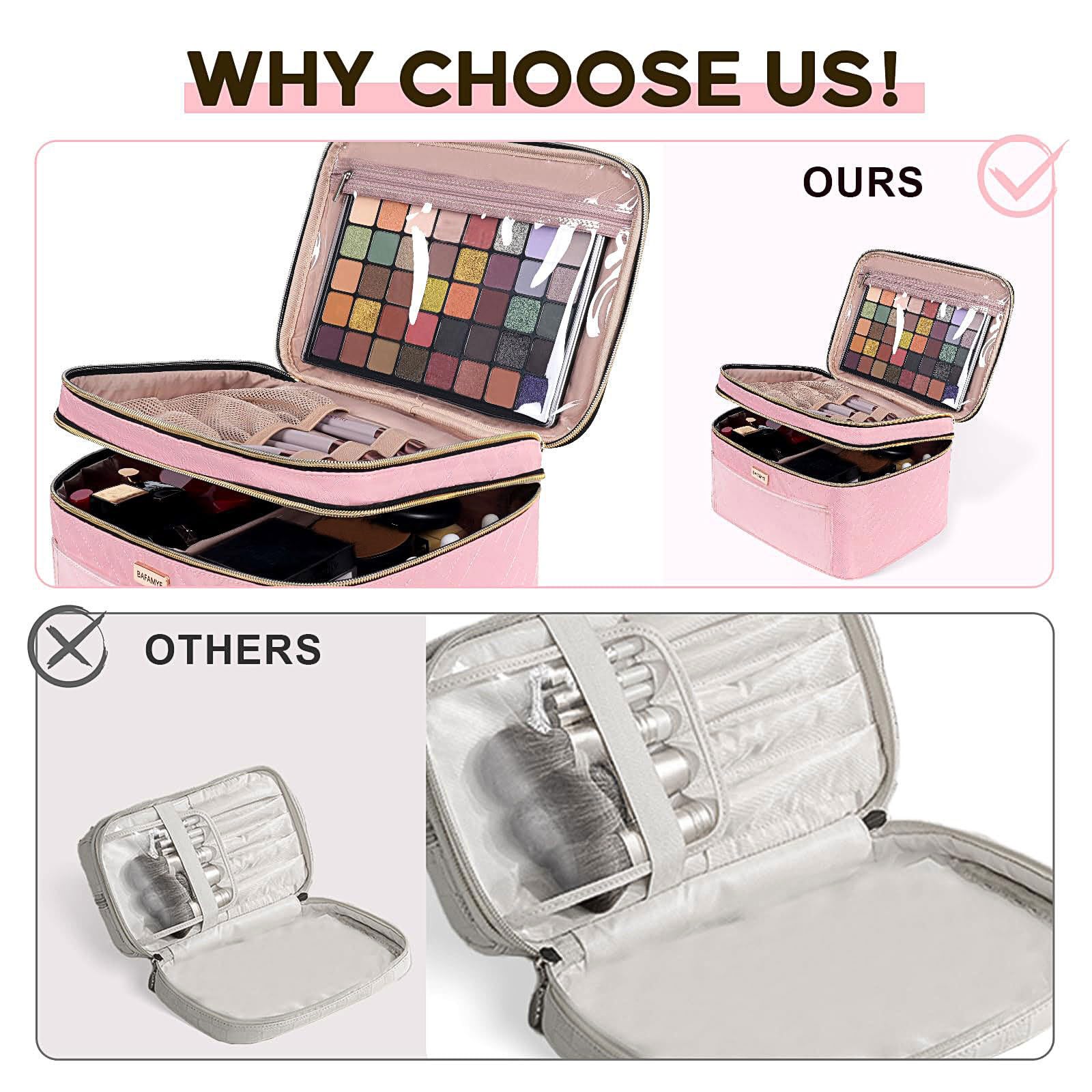 BAFAMYE durable material – sturdy travel makeup bag built to last.