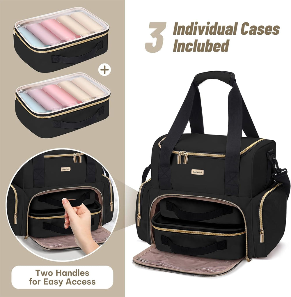 BAFAMYE bag's clear-window bottom cases provide quick visibility of contents.
