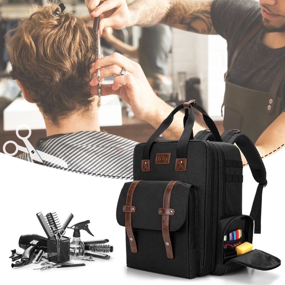 BAFASO barber case side pocket open for easy spray bottle and small tool storage.