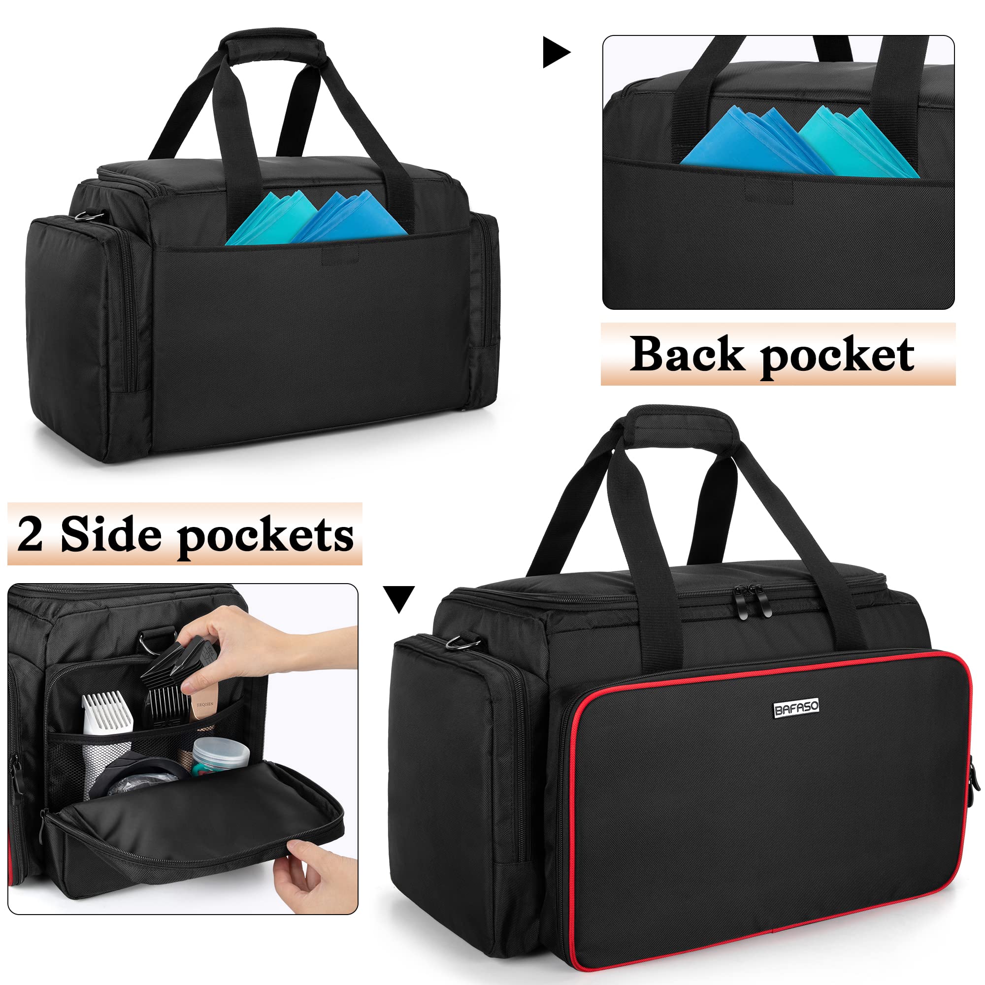 BAFASO hairdresser bag back pocket for capes or documents.