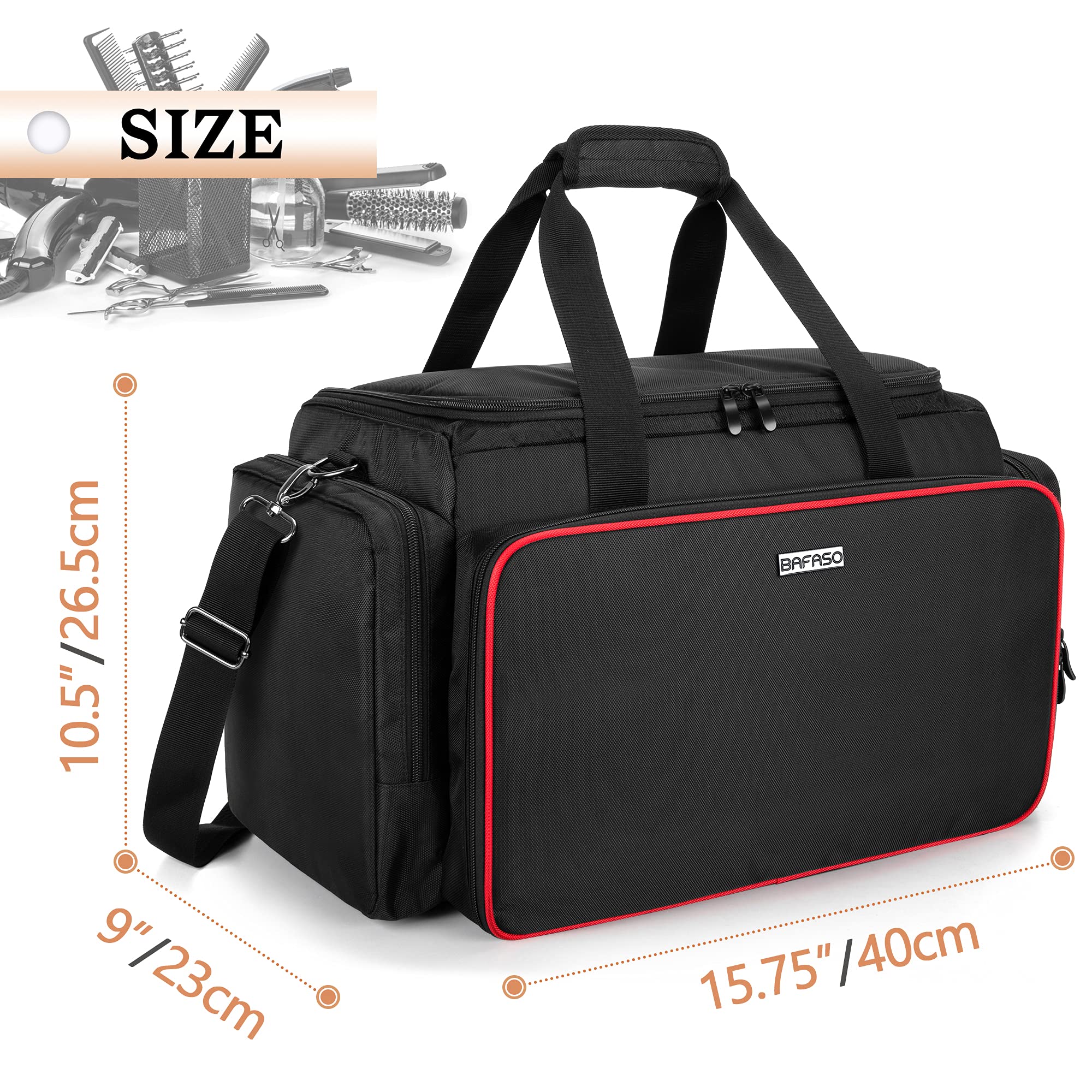 BAFASO hairdresser bag with adjustable shoulder strap for travel.