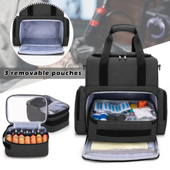 BAFASO large tattoo case bottom pouches organize inks and guns with transparent panels.