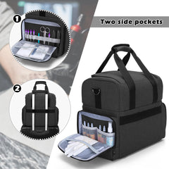 BAFASO large tattoo case side pockets store accessories with elastic bands.