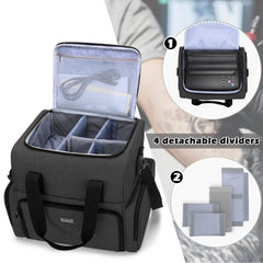 BAFASO large tattoo case upper compartment fits stencil printer up to 11 x 8.5 x 3 inches.