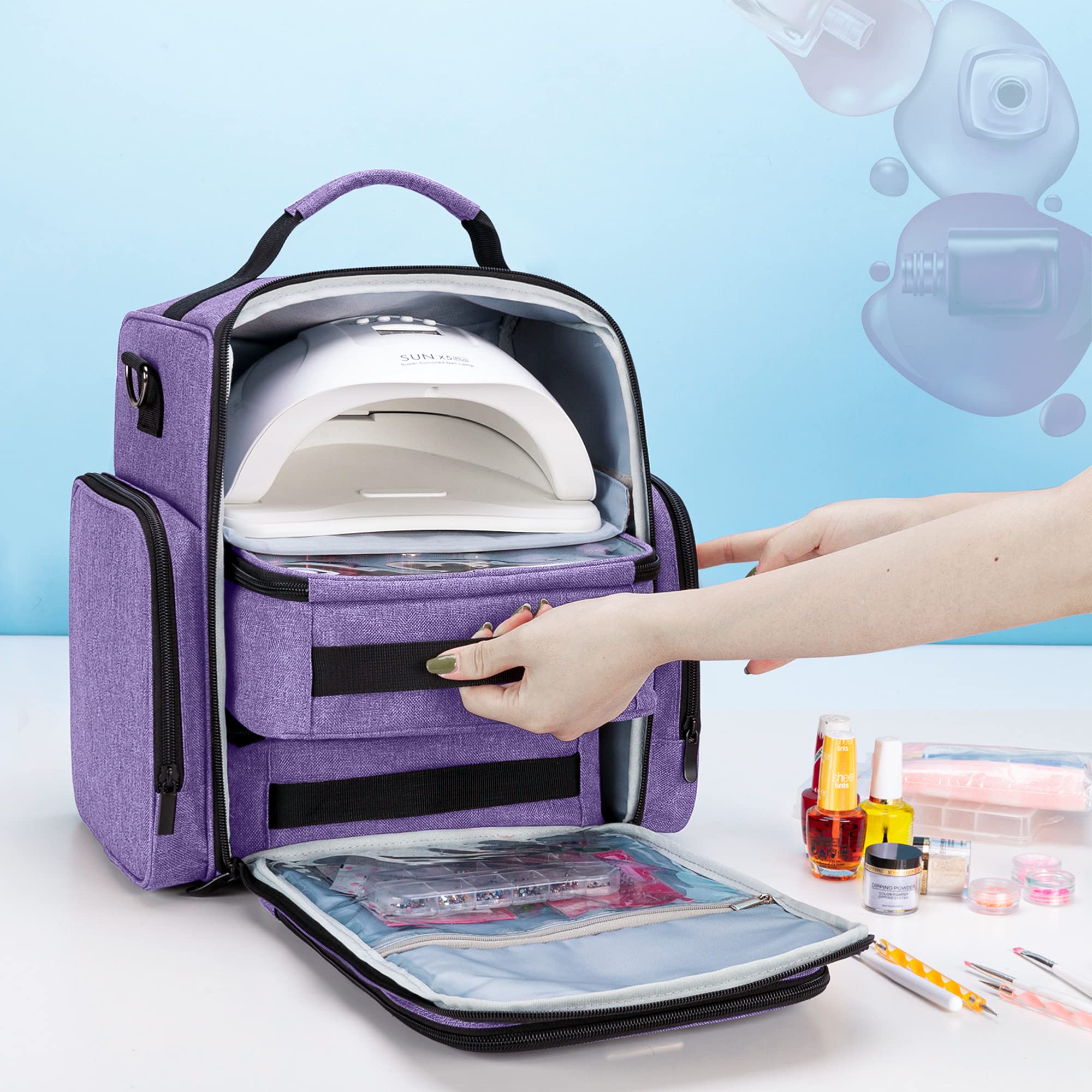 BAFASO organizer shows two removable pouches for easy bottle access