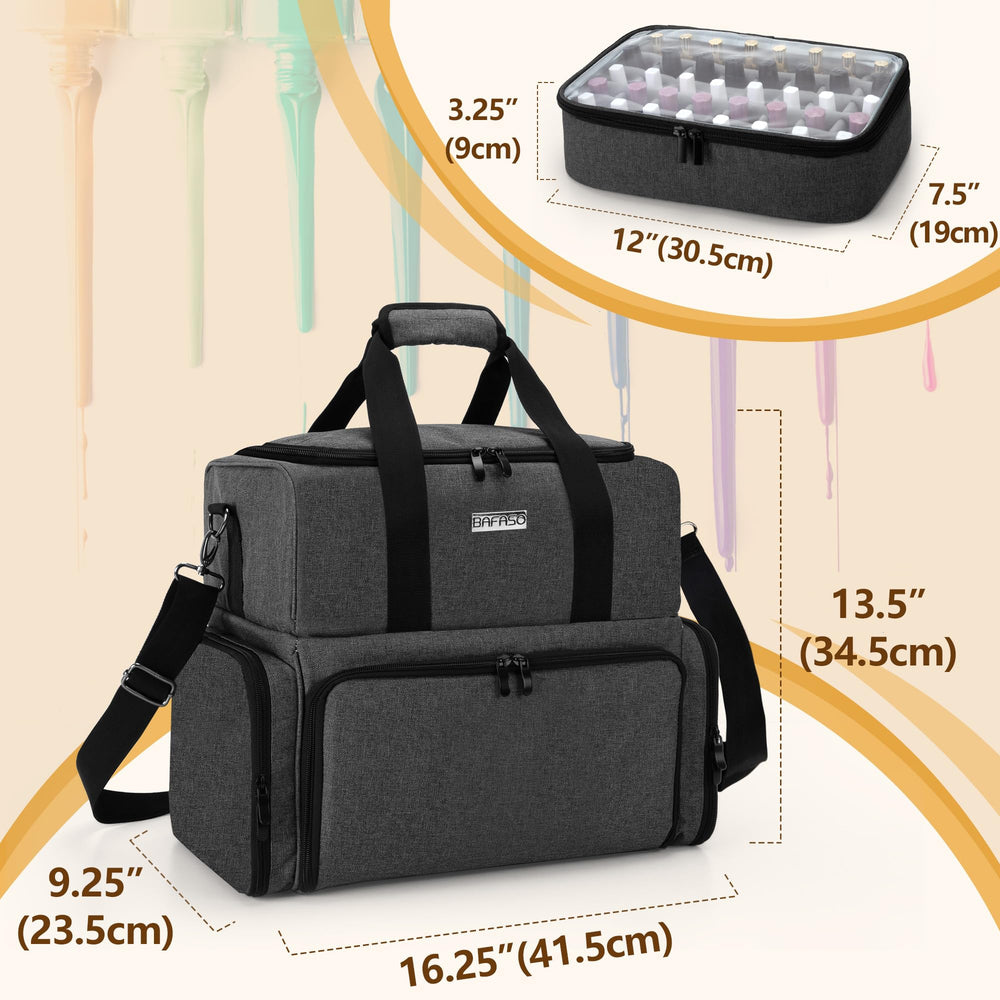 BAFASO Nail Polish Organizer closed dimensions show portable size.