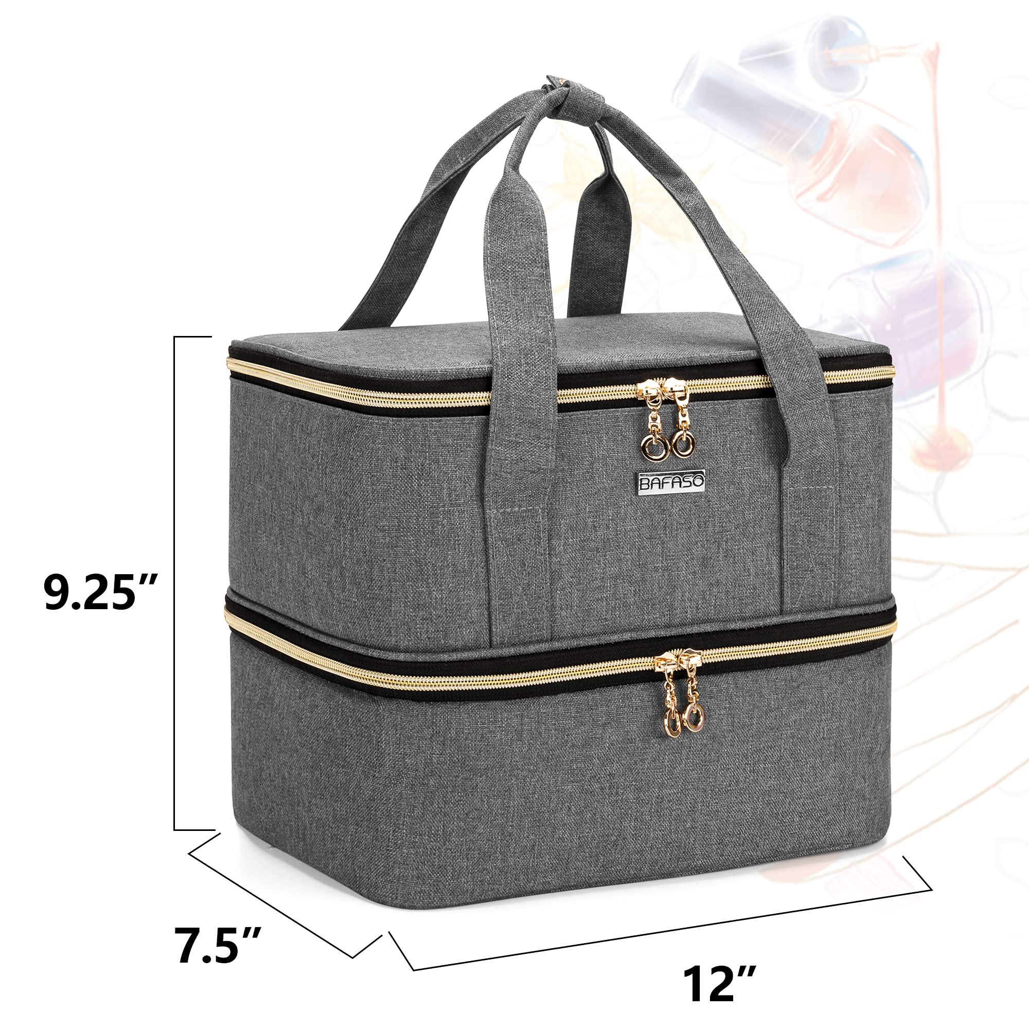 BAFASO case with two sturdy handles enables upright carrying between stations.