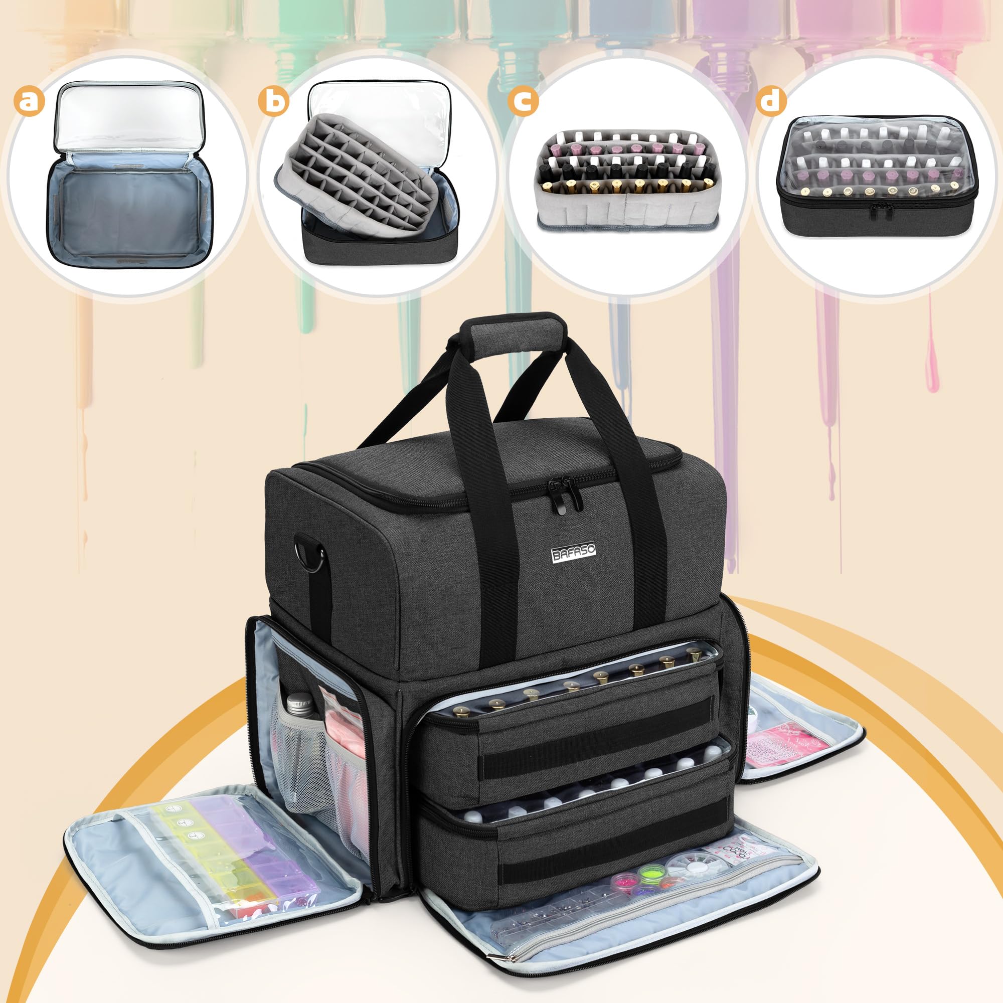 BAFASO Nail Polish Organizer nail dryer slot fits a regular size dryer.