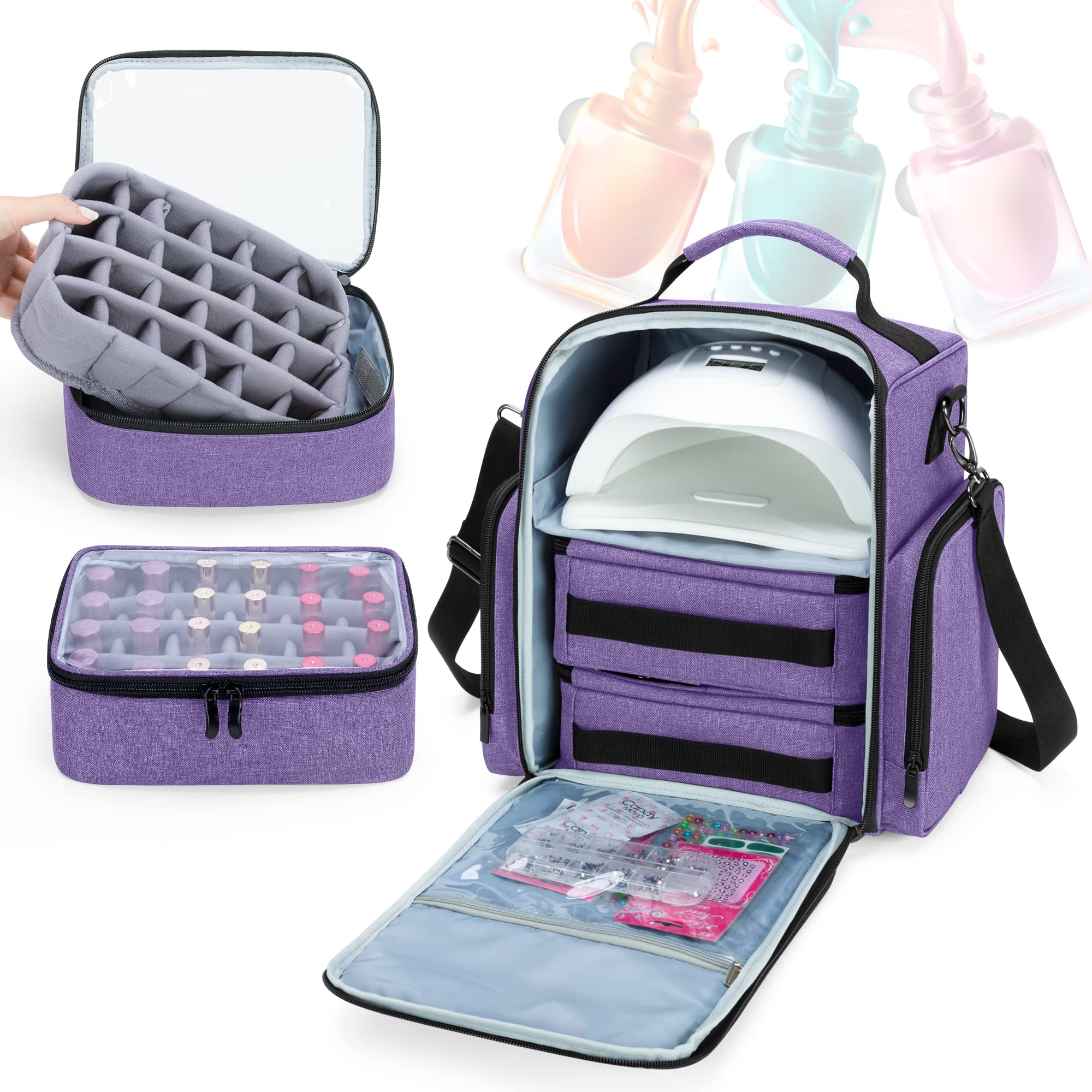 BAFASO organizer side pockets secure brushes and tools during travel