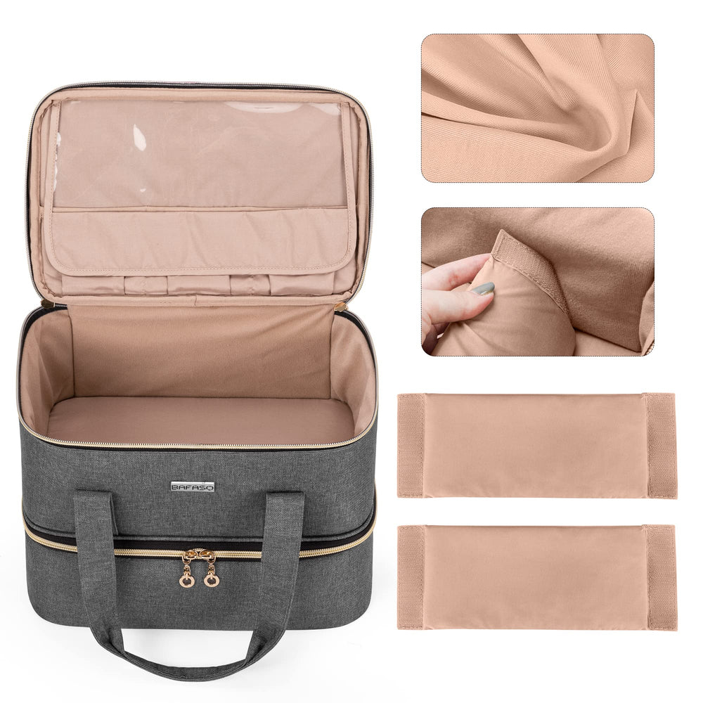 BAFASO organizer upper pockets store kits and tools for quick manicure setup.