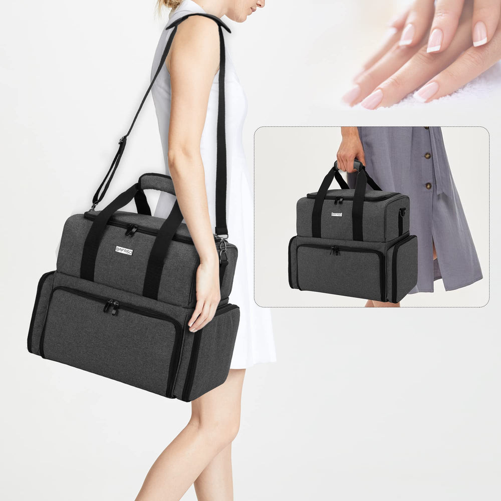 BAFASO Nail Polish Organizer UV lamp slot for convenient setup.
