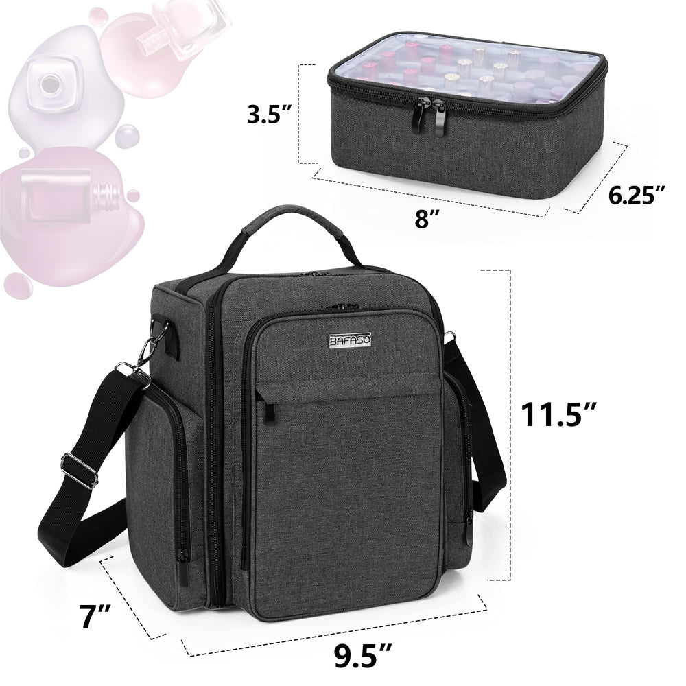 BAFASO removable-pouches keep polish and tools neatly separated during transport.