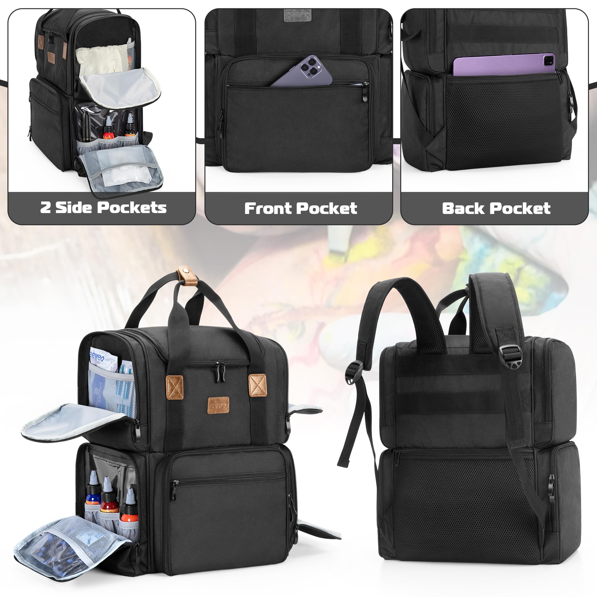 BAFASO tattoo backpack adjustable shoulder straps deliver comfortable all-day carry