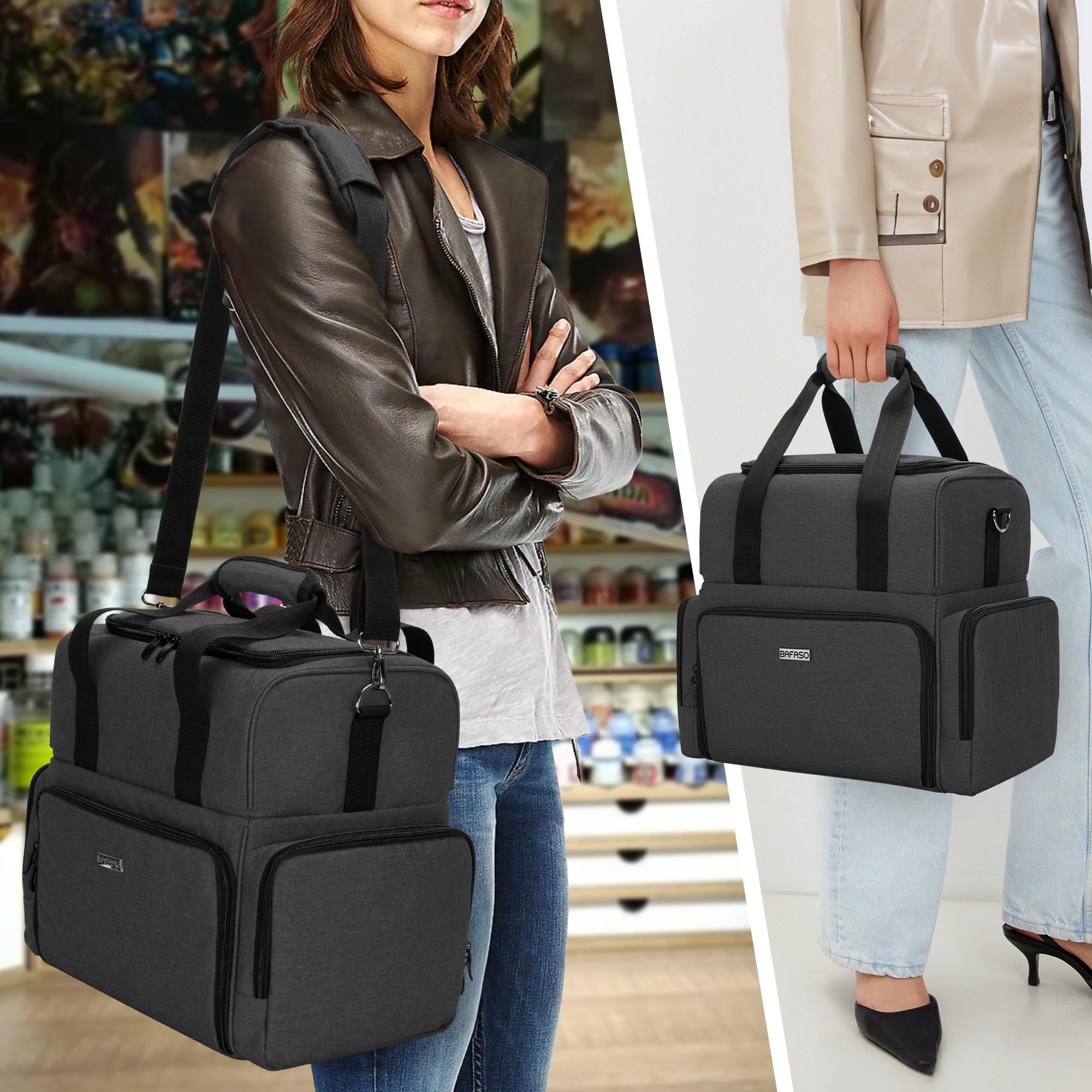 BAFASO tattoo case with adjustable shoulder strap for comfortable carrying.