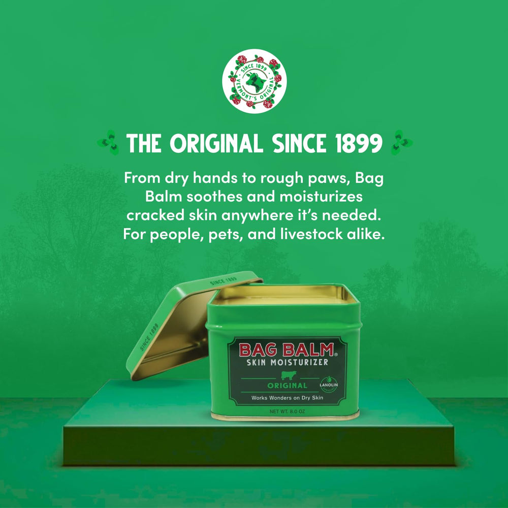 Bag Balm application on a dog's paw demonstrates easy, long-lasting moisture
