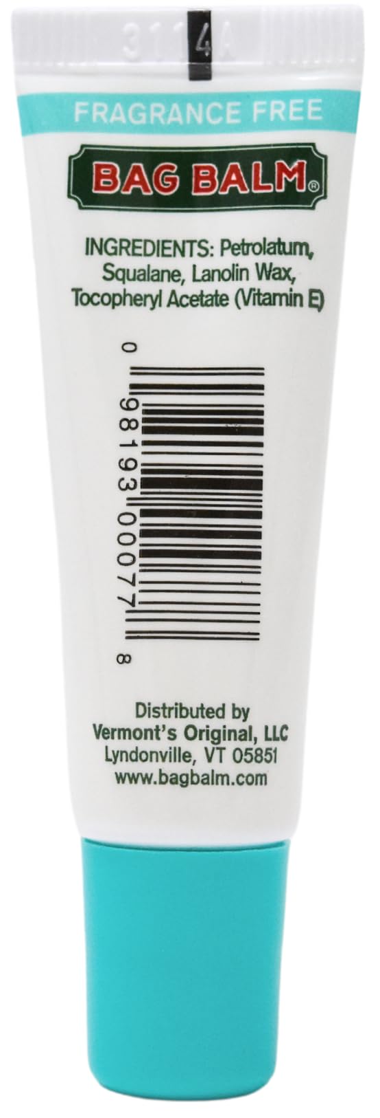 Bag Balm fragrance-free lip balm cap closeup demonstrates secure, spill-free portability