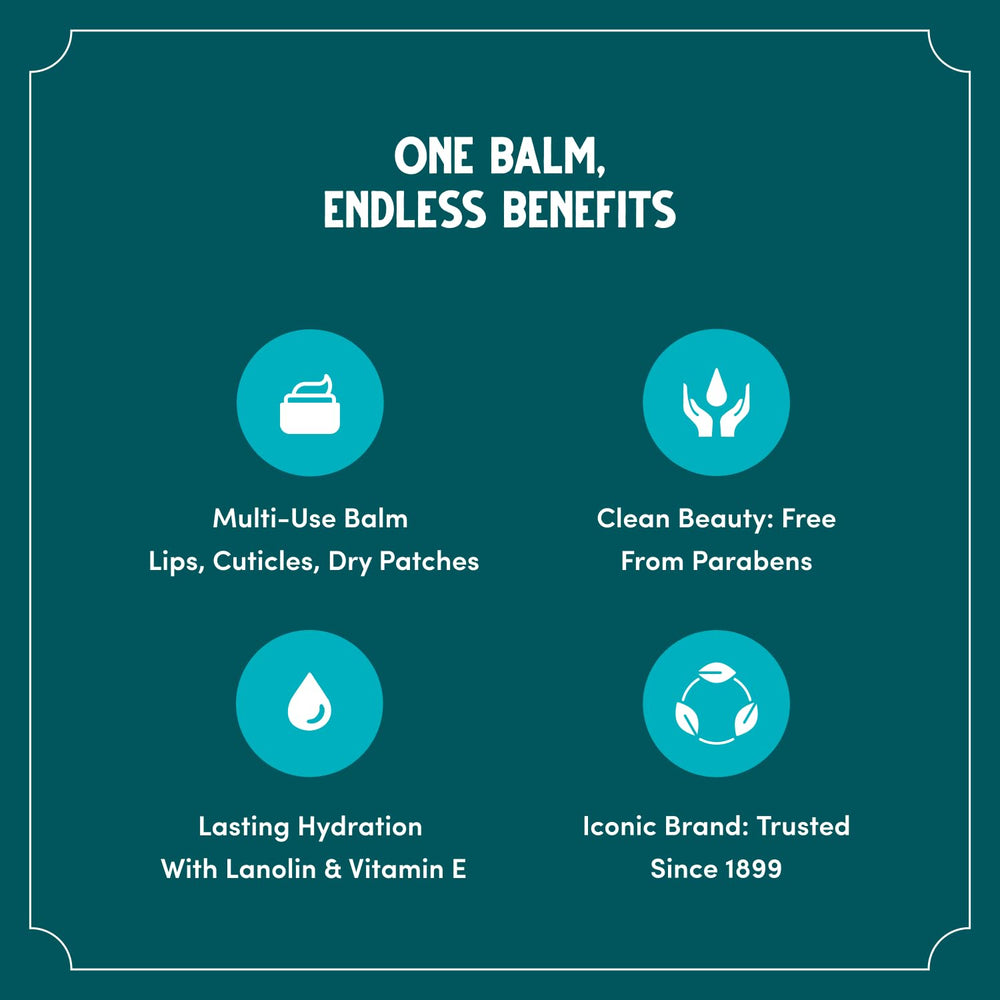 Bag Balm fragrance-free lip balm packaging front emphasizes fragrance-free formula for sensitive noses