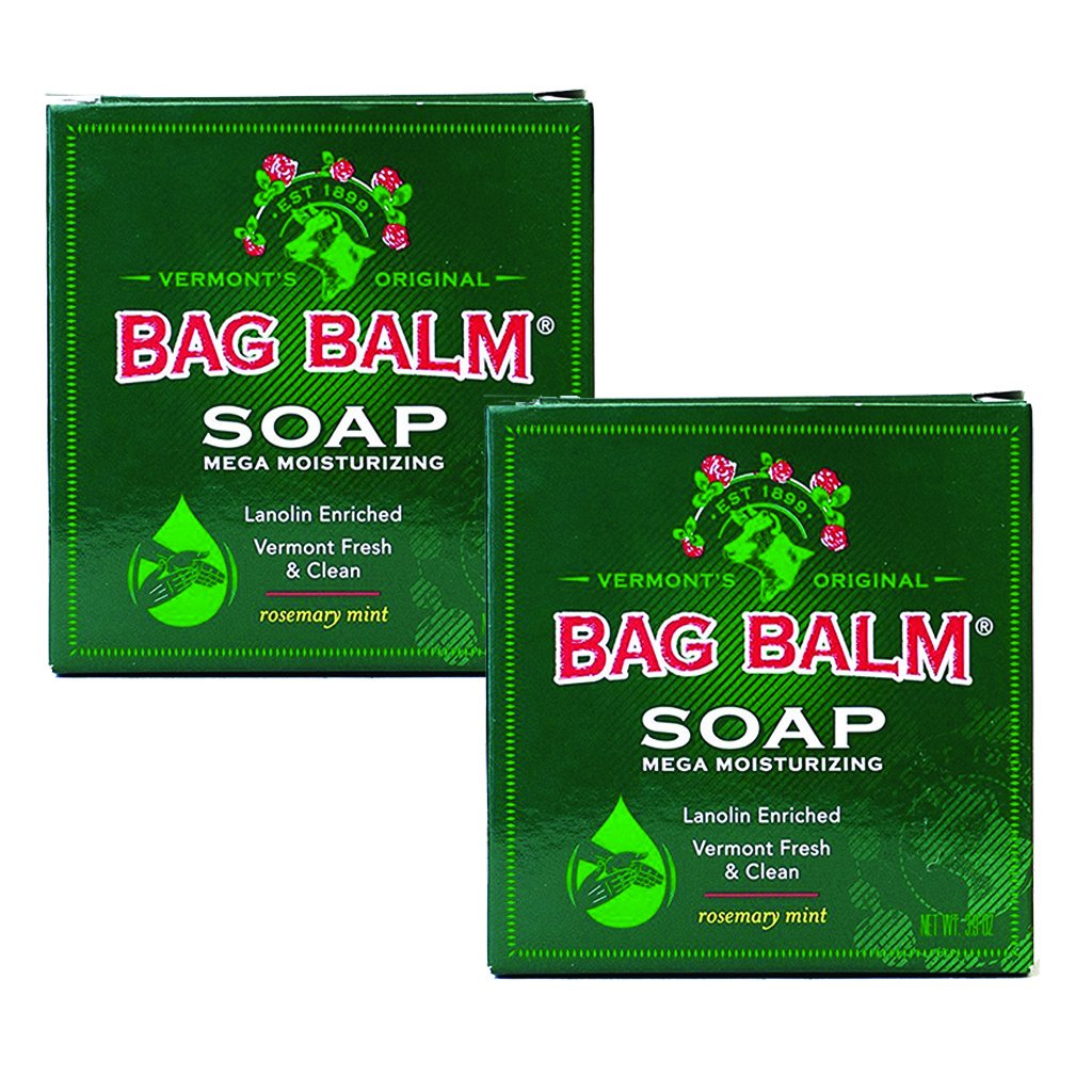 Bag Balm Mega Moisturizing Soap Rosemary Mint bottle with rich lather for dry skin