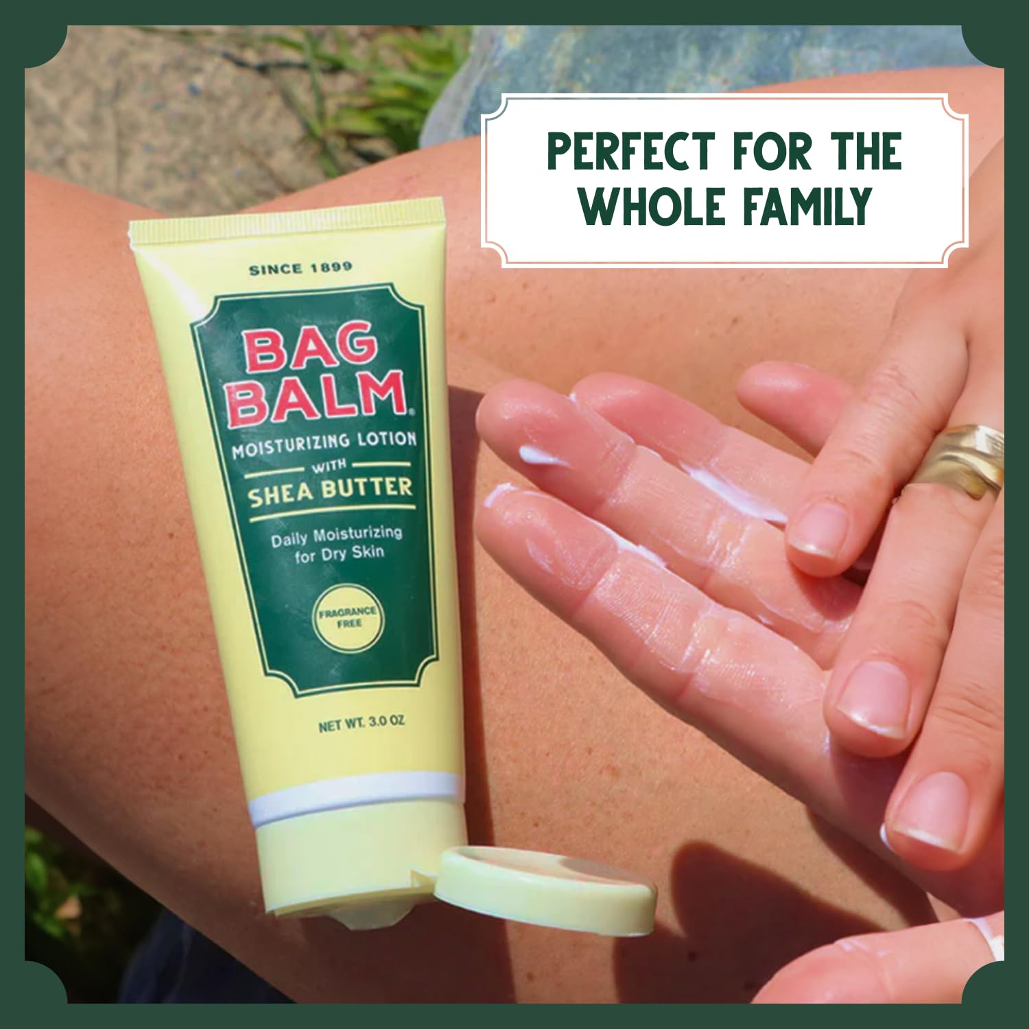 Bag Balm Moistuzing lotion packaging displaying two 8oz tubes