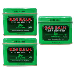 Bag Balm Original 8oz tin front shows sturdy packaging for dry skin care and extended relief.