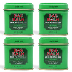 Bag Balm Original Ointment tin 4-pack front view for on-the-go skin care