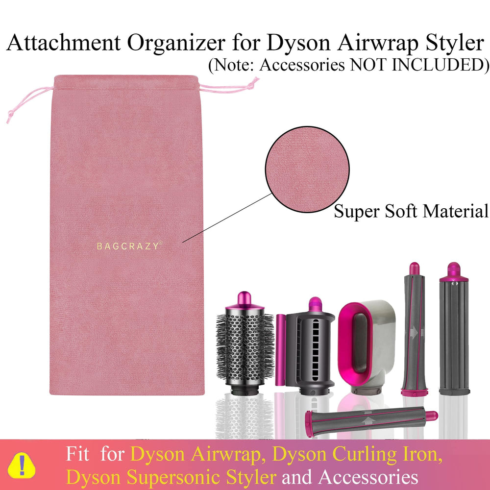 BAGCRAZY organizer compartment keeps Dyson attachments neatly separated for quick packing.