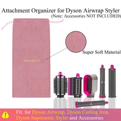 BAGCRAZY organizer compartment keeps Dyson attachments neatly separated for quick packing.