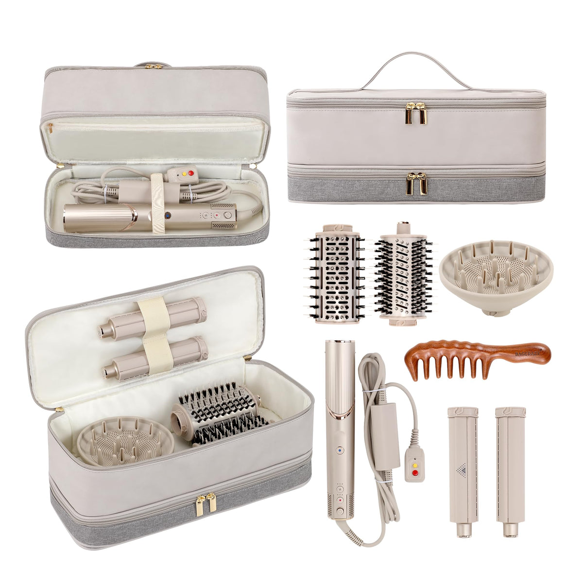 BAGCRAZY travel case with Dyson Shark FlexStyle front view protects tools on the go.