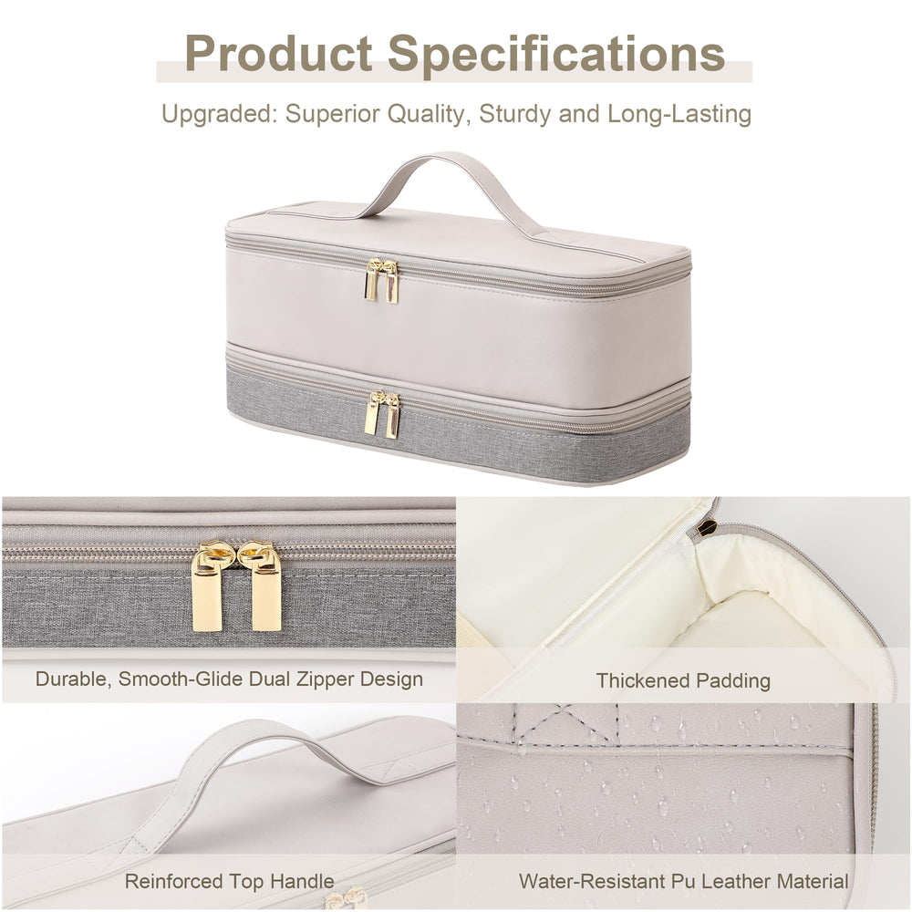 BAGCRAZY revlon-hair-dryer-attachment compartment keeps brushes and diffusers secure.
