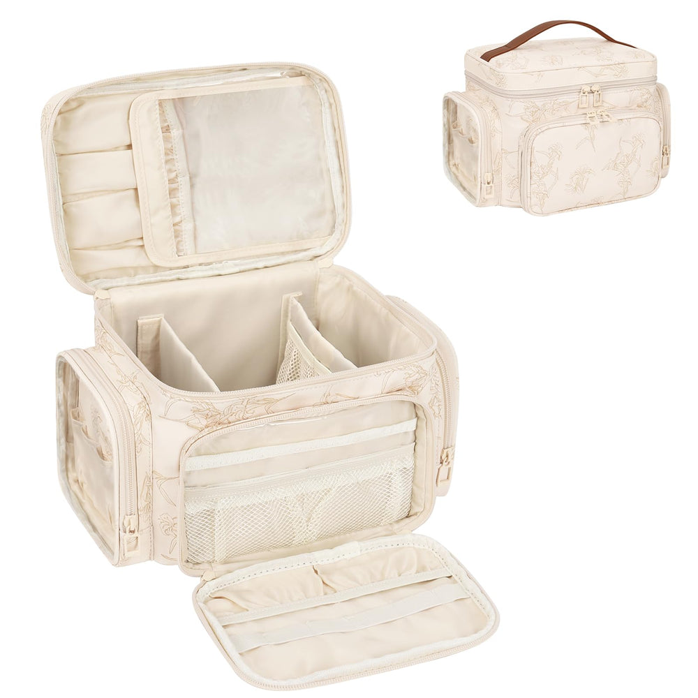 Bagmoly makeup bag with handle for easy carrying and grab-and-go styling.