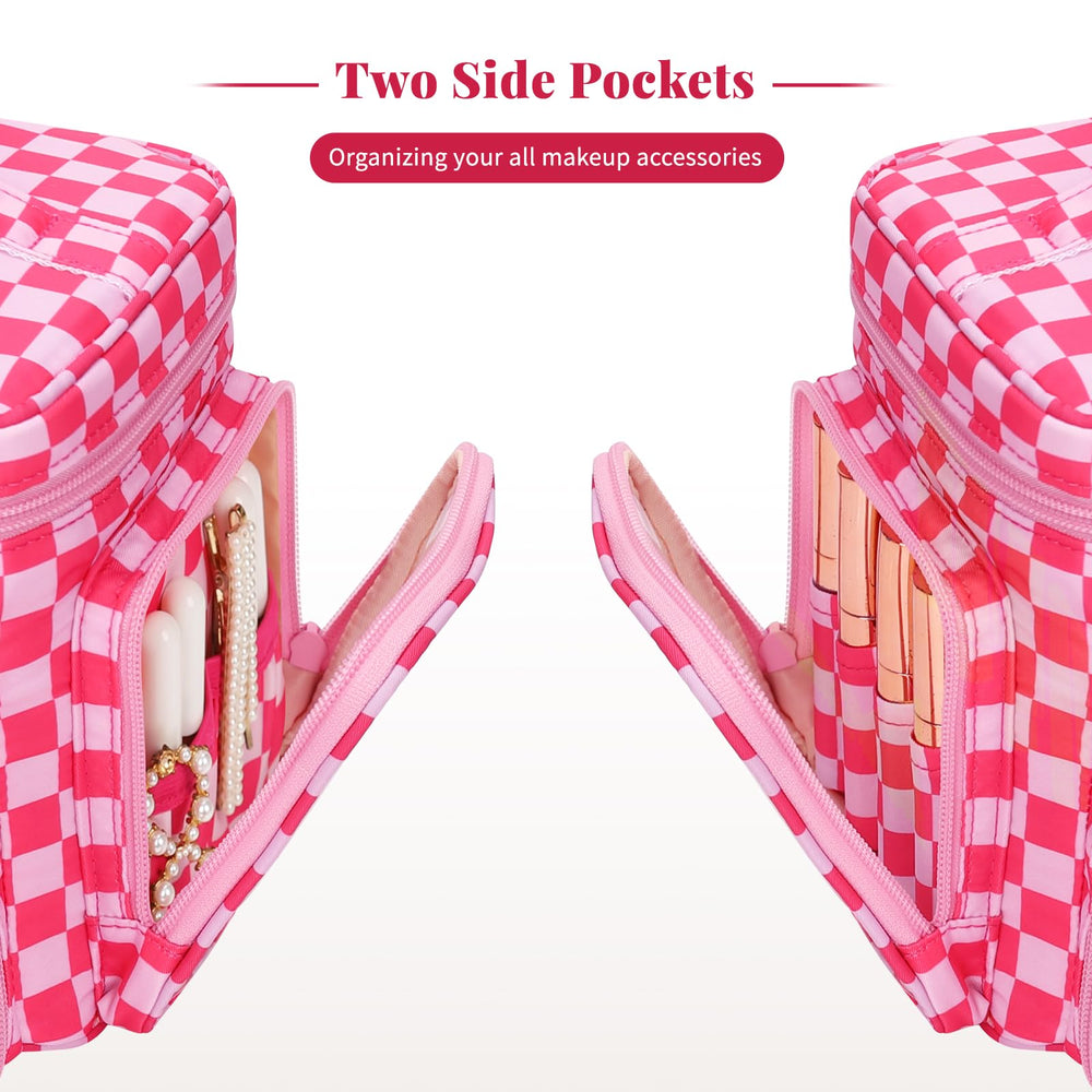 Bagmoly padded makeup bag protects cosmetics during transit.
